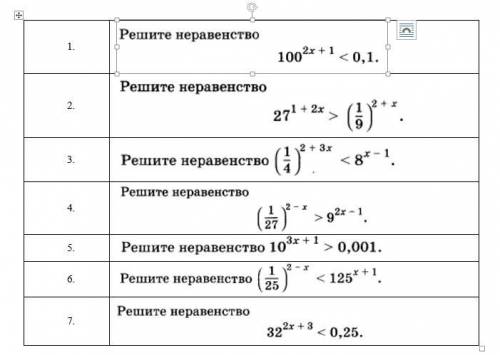 Простейшие показательные неравенства решить (help) Пишу так много потому что Знания просят минимум 2