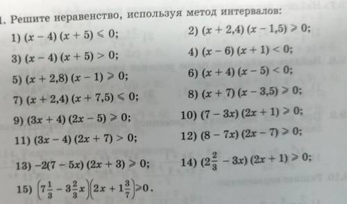 Решите неравенство, используя метод интервалов:​