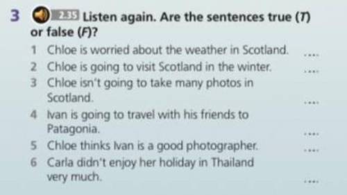 Listen again. Are there sentences True(T) or False(F)? ​