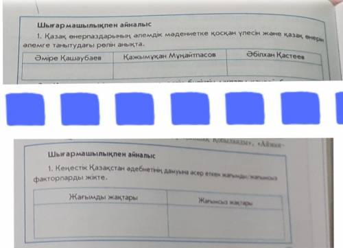 Екі кесте Қазақстан тарихыннан бир 15 минуттын ішінде жауап болса ​