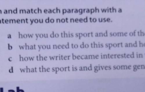 Statement there is one statement you do not need to 1 Paragraph 1 describesa how you do this sport a