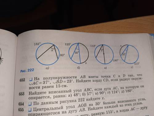 По данным рисункам 222 найдите х. Решение нужно через ДАНО.