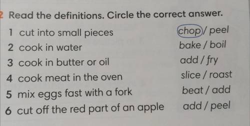 Read them definitions. Circle the correct answer.