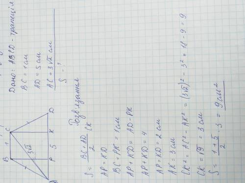 Знайдіть площу трапеції зображеної на рисунку​
