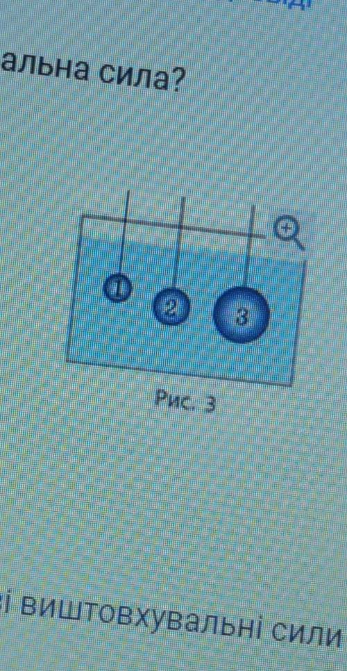 На яку кулю діє більша виштовхувальна сила? на всі три кулі діють однакові виштовхувальні силина кул