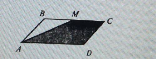 Площа паралелограма, зображеного на рисунку, дорівнює Ѕ, MB = MC. Чому дорівнює площа заштрихованої