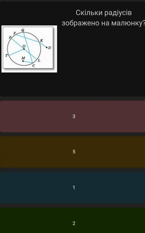 Скільки радіусів зображено на малюнку !​