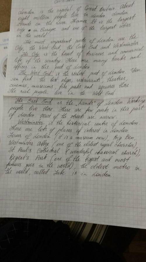 Допоміжіть будь ласка потрібно написати 10 речень про лондон на англ мові​