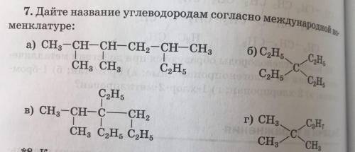 Дайте название углеводородам согласно международной номенклатуре.