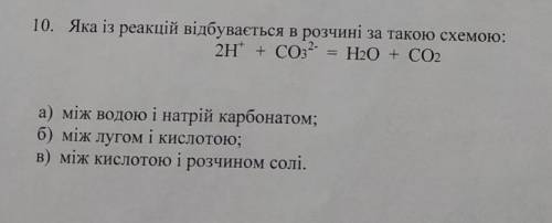 Яка із реакцій відбувається в розчині за такою схемою? ​