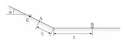 Шайба соскальзывает с точки С с наклонной плоскости, наклоненной под углом 30 градусов к горизонту и