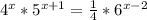 4^{x} *5^{x+1} = \frac{1}{4} * 6^{x-2}