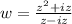 w = \frac{z^2+iz}{z-iz}