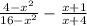 \frac{4-x^{2}}{16-x^{2} } - \frac{x+1}{x+4}