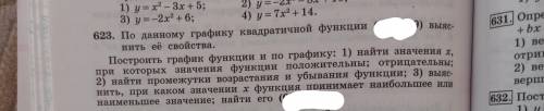 Самостоятельная по алгебре . (8 класс) решите со всеми подпунктами 1) график- парабола ветви вниз и