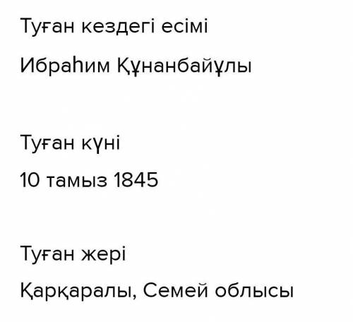 + Абай Құнанбайұлы кім? + Автор Герольд Бельгер Абайдың өлеңдерімен қашан кездесті? + Мұғалім Абайды