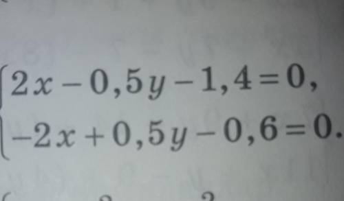 2)2x - 0,5 y - 1,4=0,-2x +0,57 -0,6=0.0;​