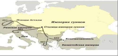 это 1. Изучив карту и опираясь на свои знания, определите когда и куда совершил походы гунский предв