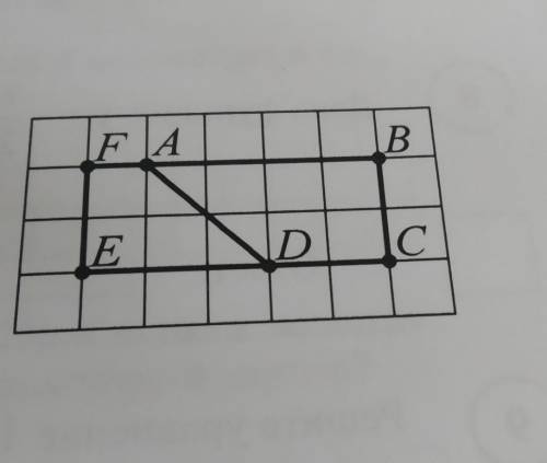 На клетчатой бумаге с размером клетки 1х1 нарисованы два четырёхугольника: ABCD и ADEF. Найдите разн