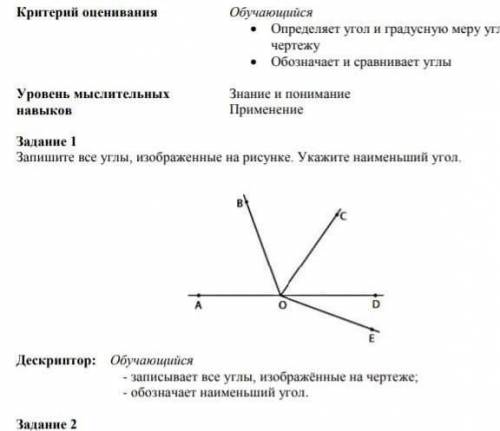 Запишите все углы,изооброженые на рисунки.Укажите наименьший угол​