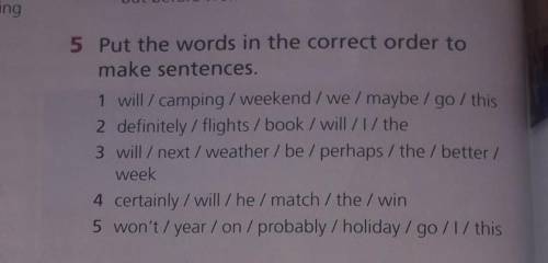 5 Put the words in the correct order to make sentences.  ! ​