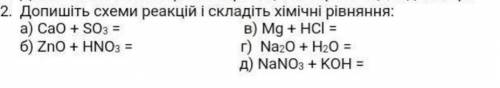 Допишіть схеми реакцій і складіть хімічне рівняння