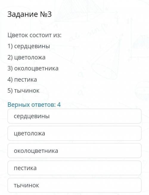 Верных ответов: 4сердцевиныцветоложаоколоцветникапестикатычинок​