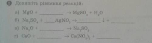 Допишіть рівняння реакції... До іть!