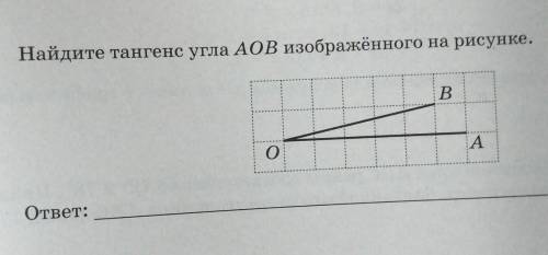 Найдите тангенс угла АОВ изображённого на рисунке.​