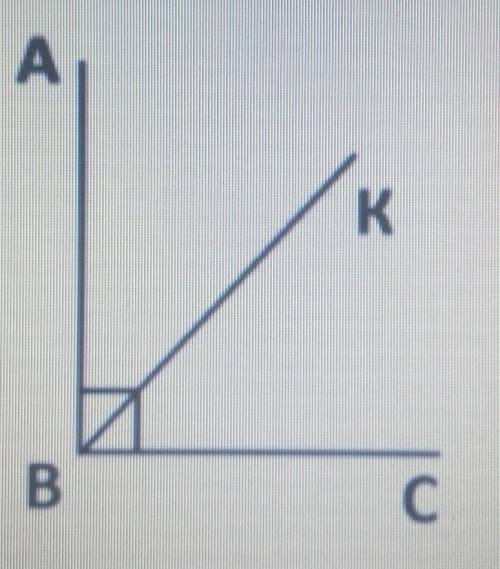 1.) Пряма AB і пряма BC перпендикулярні і утворюють кут ABC. BK- бісектриса. Знайдіть градусну міру 