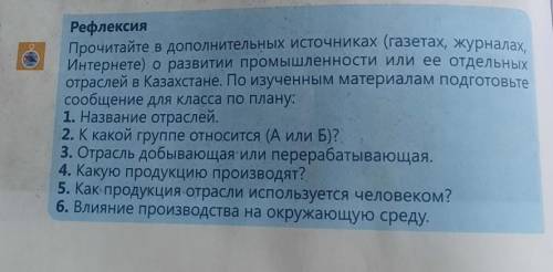 Рефлексия Прочитайте в дополнительных источниках (газетах, журналах,Интернете) о развитии промышленн