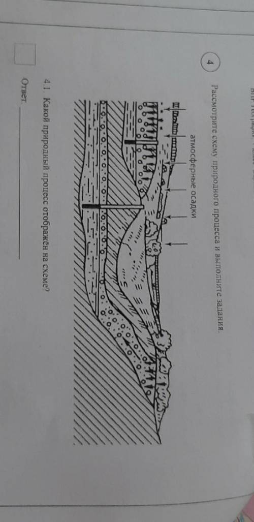 Рассмотрите схему природного процесса и выполните задания.4.1 Какой природный процесс отображён на с