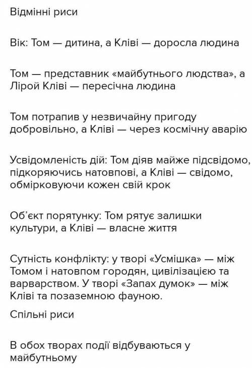 Що відмінного між Томом із твору Усмішка і Кліві із твору Запах думки?​