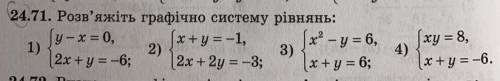 Розв‘яжіть графічно систему рівнянь: