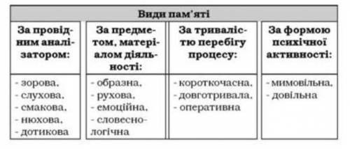 Як зберігається інформація в пам'яті людини? Які є види збереження інформації в пам'яті?​