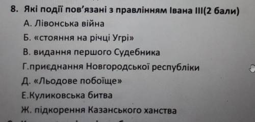 8. Які події пов'язані з правлінням Івана 3? ​