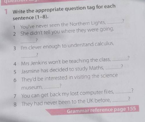 Write the appropriate question tag for eachsentence (1-8).Дуже потрібно