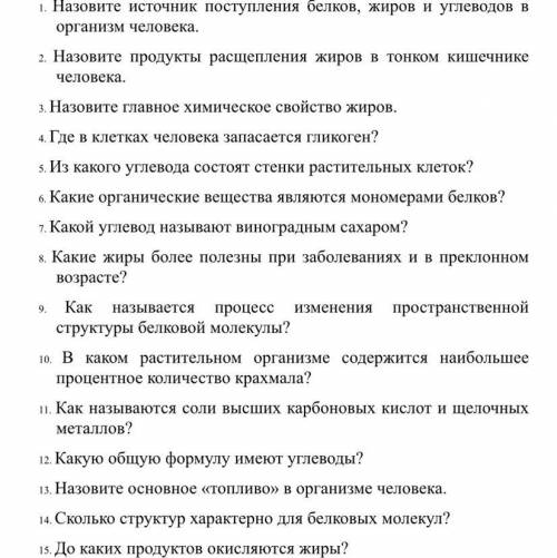 с ответами на вопросы! Только не слишком короткие ответы