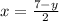 x=\frac{7-y}{2}