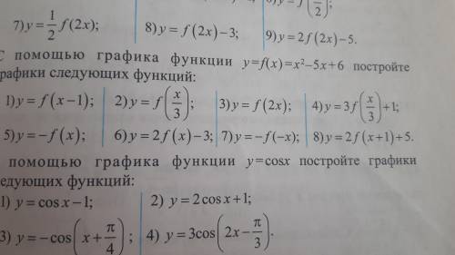 С график функции y=f(x)=x²-5x+6 постройте графика следующих функций: