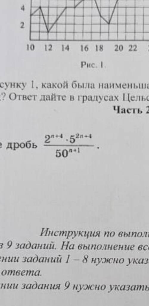 Сократите дробь2^n+4×5^2n+4/50^n+1