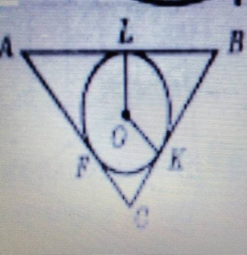 2. На рисунку точки K, L, F — точки дотику кола з центром 0 до сторінрівностороннього трикутника ABC