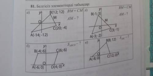 Найти неизвестные элементы