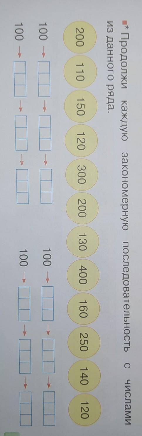 Продолжи каждую закономерную последовательность с числами из данного ряда​