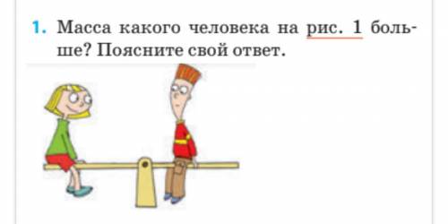 Масса какого человека больше на рис 1 больше поясните свой ответ