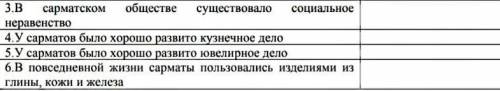 4.У сарматов было хорошо развито кузнечное дело 5. У сарматов было хорошо развито ювелирное дело6. В