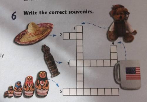 Write the correct souvenirs.12345 ​