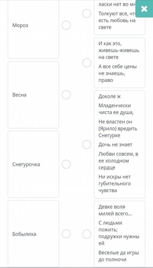 Как характеризуют снегурочку её окружающие соотнесите цитаты с героями к которым они принадлежат​