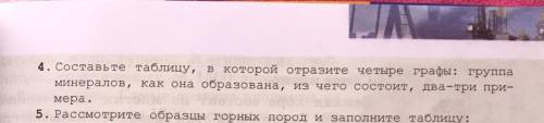 4. Составьте таблицу, в которой отразите четыре графы: группа минералов, как она образована, из чего