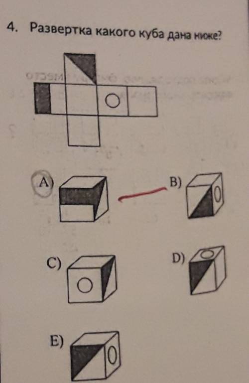 4. Развертка какого куба дана ниже?​